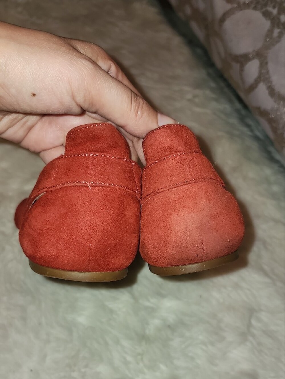 Nine West Red Suede Polka Dot Ballet Flats - Picture 8 of 11